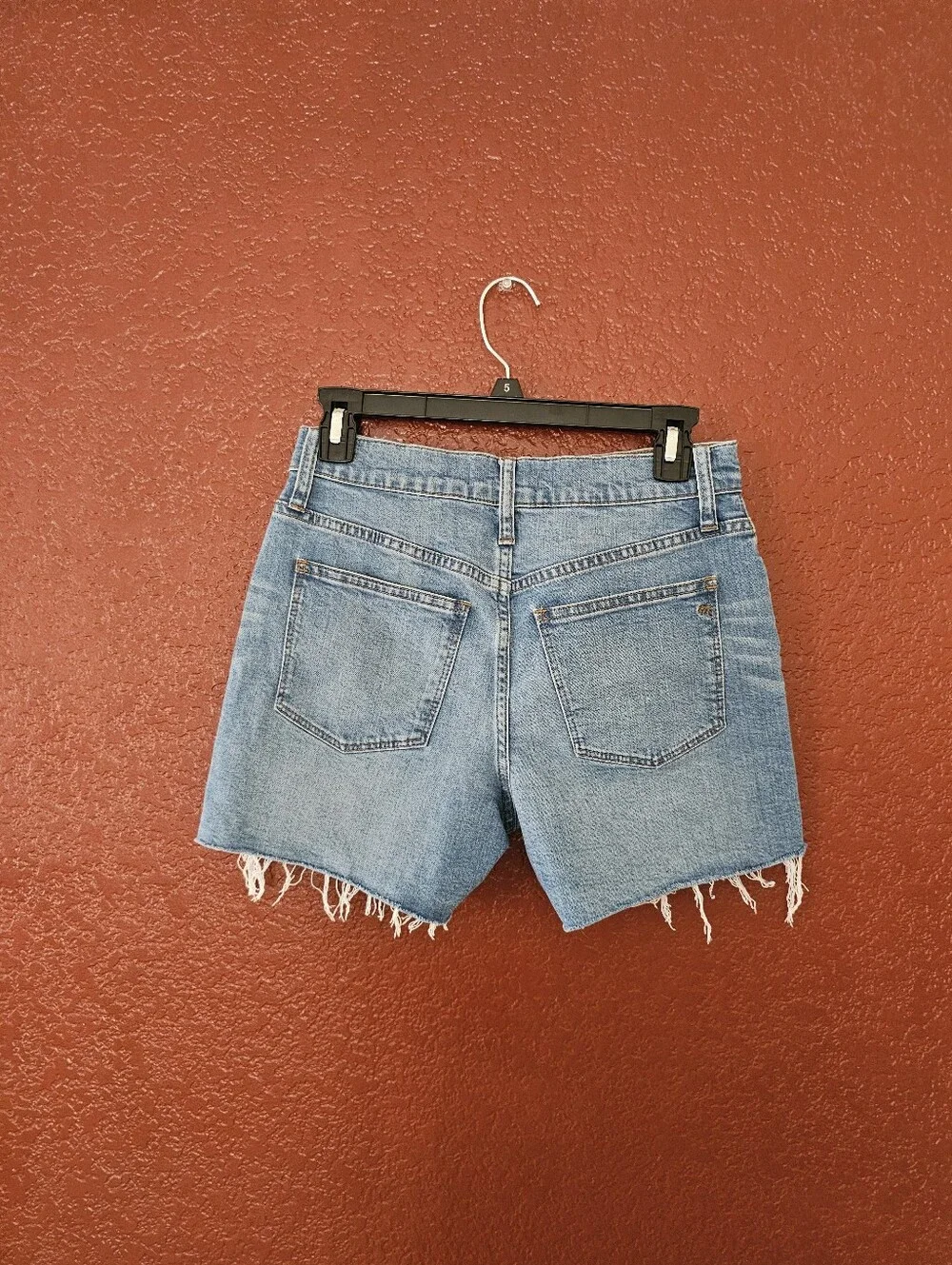Madewell Light Blue High-Rise Button-Front Denim Shorts